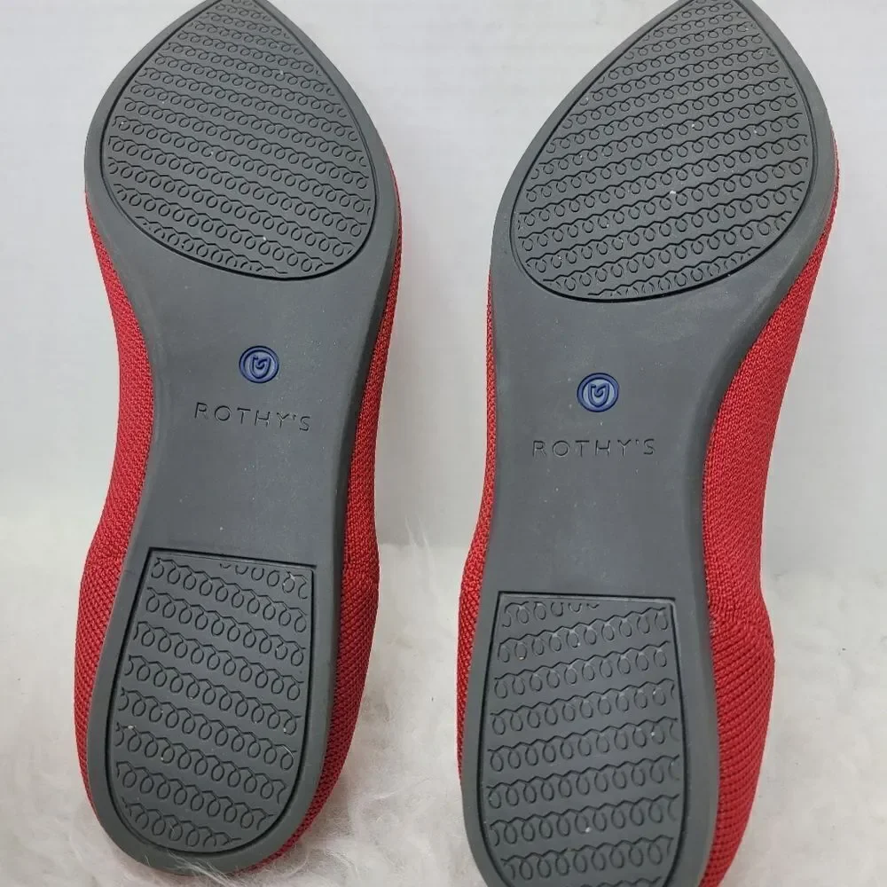 Rothy’s The Point Chili Red Pointed Toe  Ballet Flats Women's Shoes Size 8.5